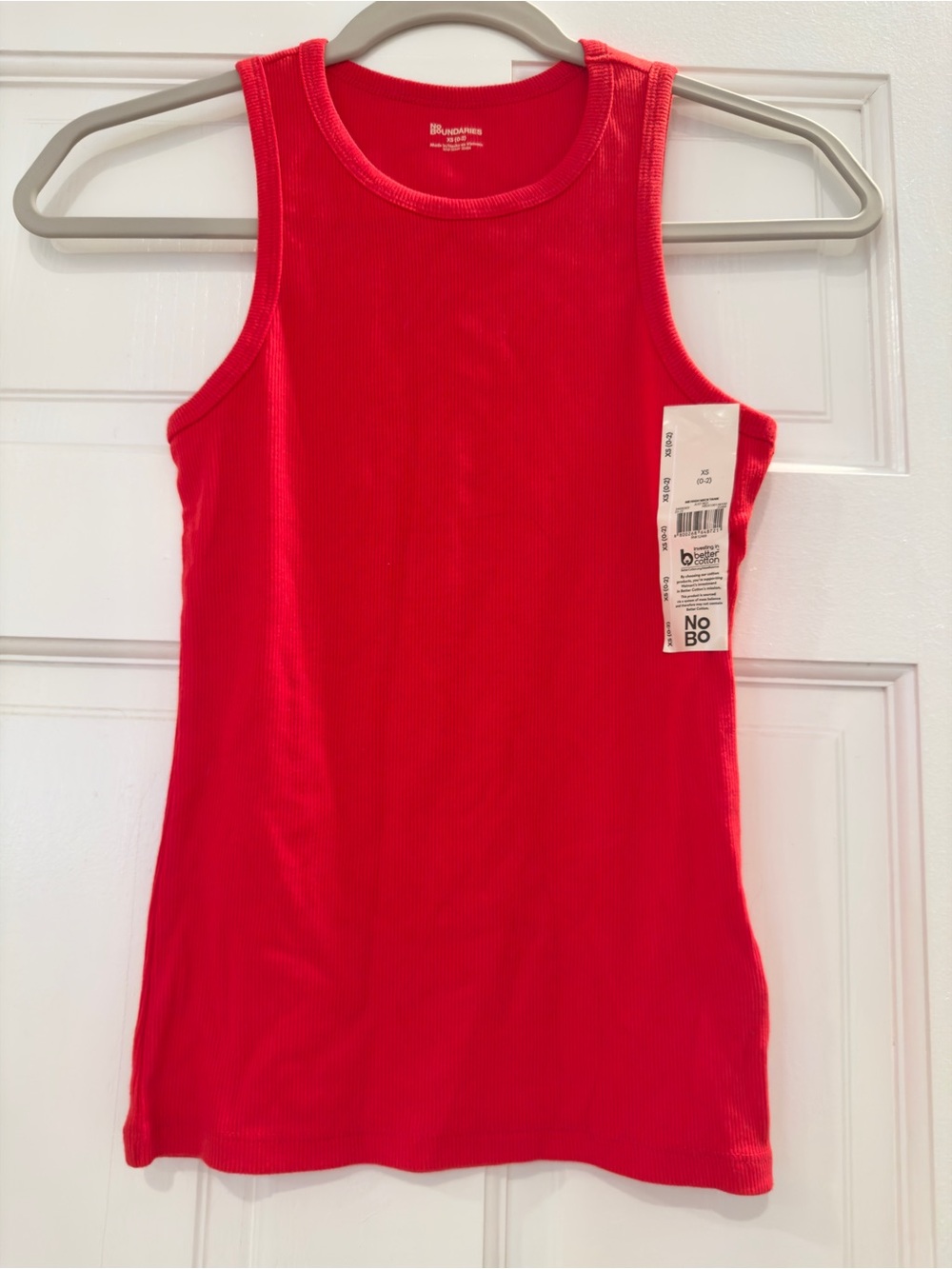No Boundaries Bright Red Ribbed Tank Top